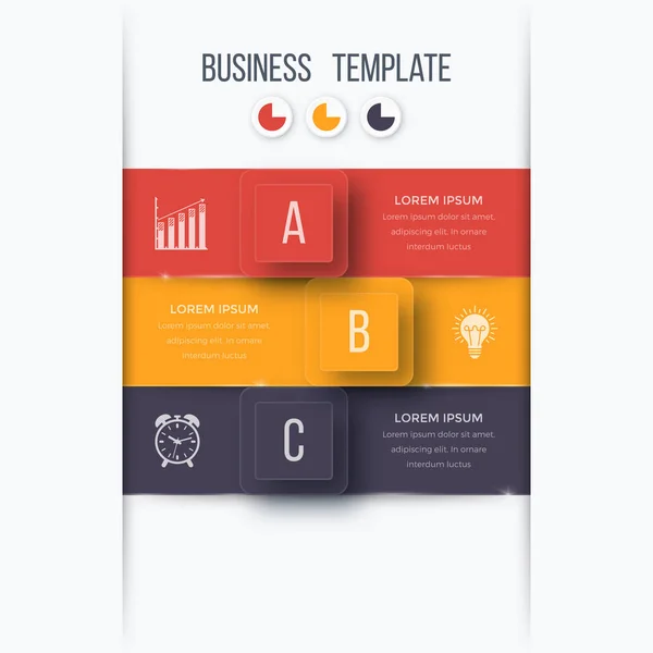 Opcje szablonu 3 infografiki z placu — Wektor stockowy