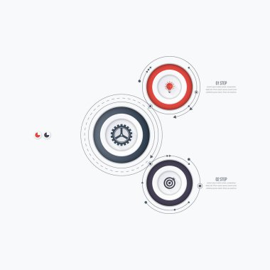 Infographics Şablon 2 daire seçenekleriyle