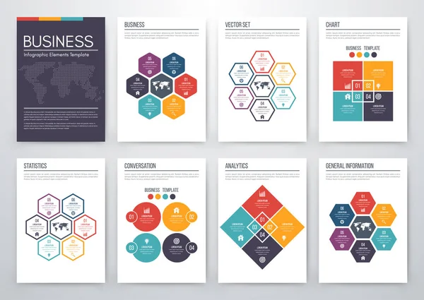 Set con infografica — Vettoriale Stock