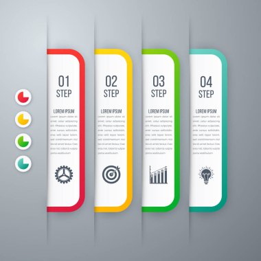 Modern infographics Şablon 4 seçenekleri ile.
