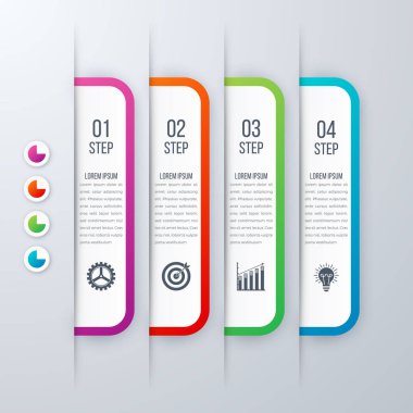 Modern infographics Şablon 4 seçenekleri ile.