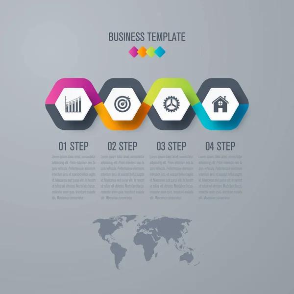 Infographic design template 4 options — Stock Vector