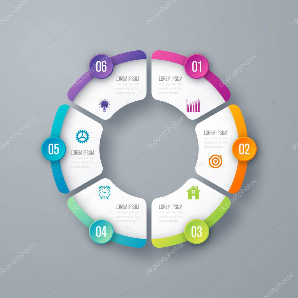 Vector circle infographic template for graphs