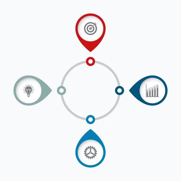 带圆圈的图表模板四选项 — 图库矢量图片