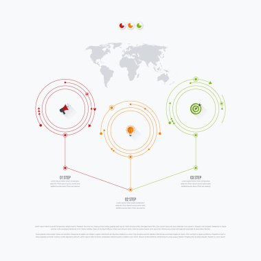 Infographics Şablon 3 daire seçenekleriyle