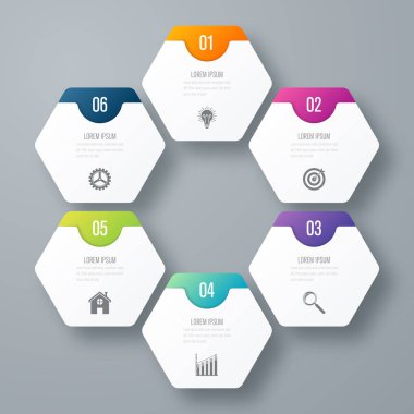 Vektör çizim infographics altı seçenekleri