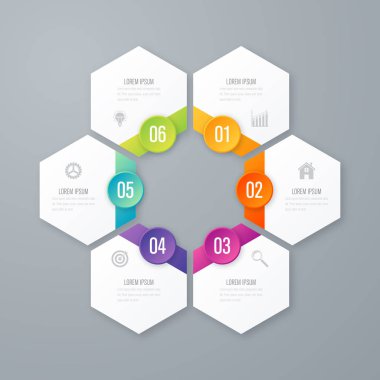 Vektör çizim infographics altı seçenekleri