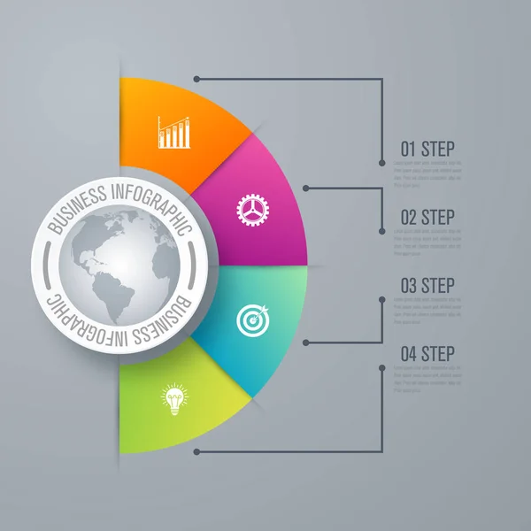 Infographic sjabloon 4 stappen ontwerpen — Stockvector