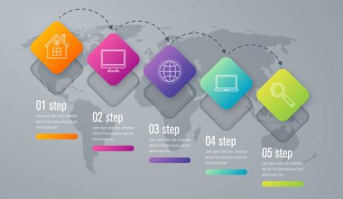 Infographic şablon kare öğeleri /