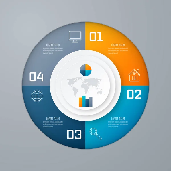 Placa para diagrama de ciclo, gráfico, apresentação — Vetor de Stock