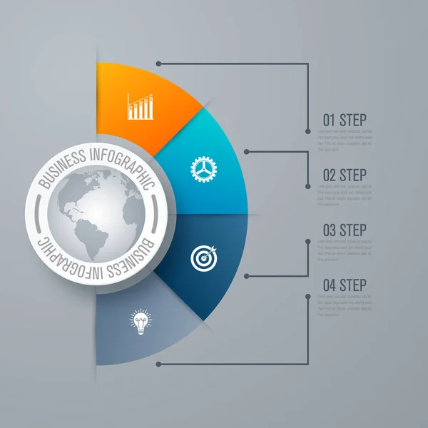 Design modello infografico 4 passi — Vettoriale Stock