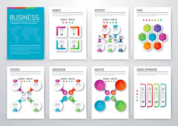 Conjunto com infográficos — Vetor de Stock