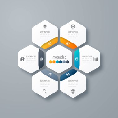 Vektör çizim infographics altı seçenekleri