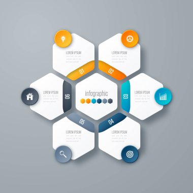 Vektör çizim infographics altı seçenekleri