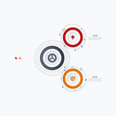 Infographics Şablon 2 daire seçenekleriyle