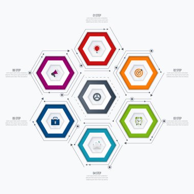 Vektör çizim infographics altı seçenekleri