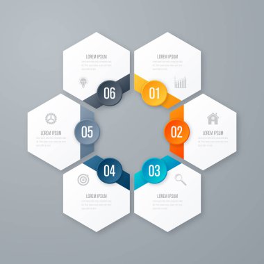 Vektör çizim infographics altı seçenekleri