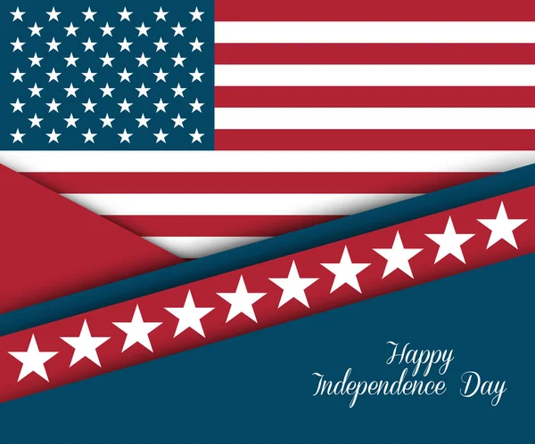 Dört Temmuz. Bağımsızlık Günü tebrik kartı — Stok Vektör