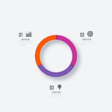 Infographics Şablon 3 daire seçenekleriyle