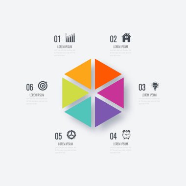 Vektör çizim infographics altı seçenekleri