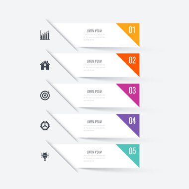Vektör çizim Infographic beş seçenekleri