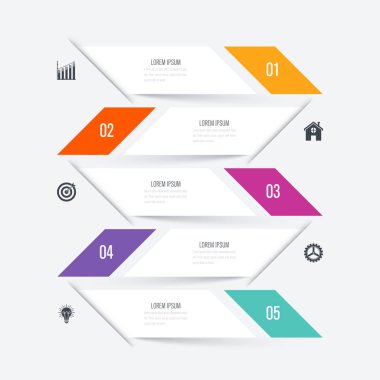 Vektör çizim Infographic beş seçenekleri