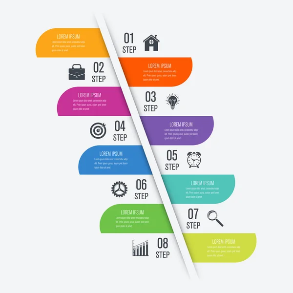 Modelo de design infográfico oito opção . — Vetor de Stock