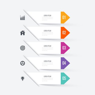 Vektör çizim Infographic beş seçenekleri