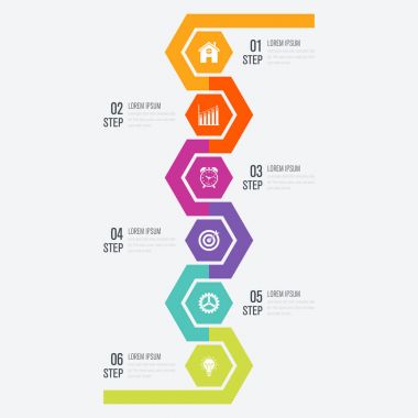 Vektör çizim infographics altı seçenekleri