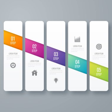 Vektör çizim Infographic beş seçenekleri