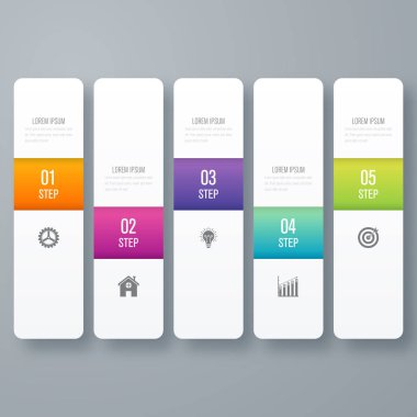 Vektör çizim Infographic beş seçenekleri