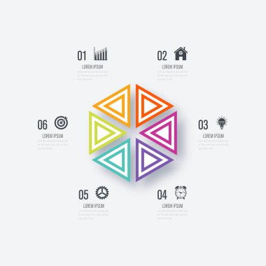 Vektör çizim infographics altı seçenekleri