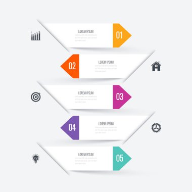 Vektör çizim Infographic beş seçenekleri