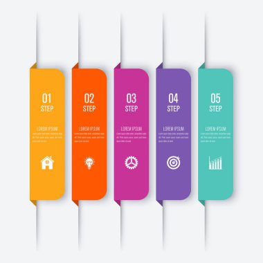 Vektör çizim Infographic beş seçenekleri