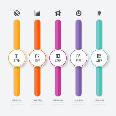 Vektör çizim Infographic beş seçenekleri