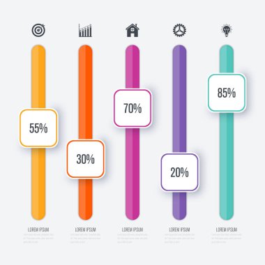 Vektör çizim Infographic beş seçenekleri