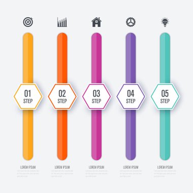 Vektör çizim Infographic beş seçenekleri