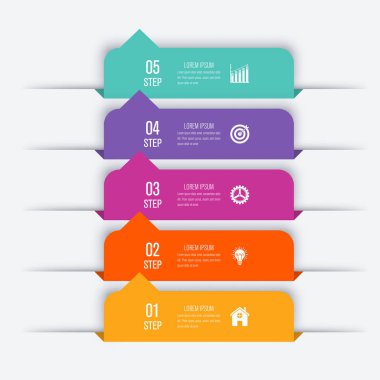 Vektör çizim Infographic beş seçenekleri