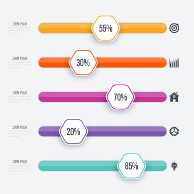 Vektör çizim Infographic beş seçenekleri