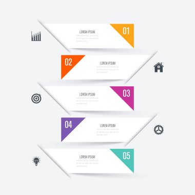 Vektör çizim Infographic beş seçenekleri
