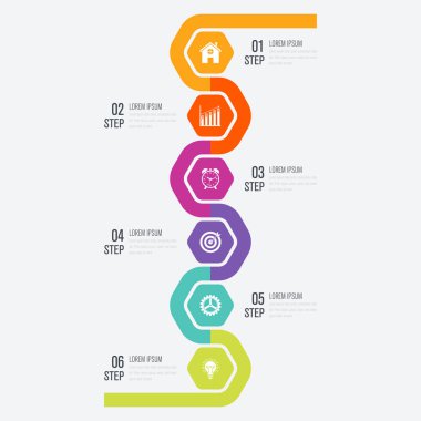 Vektör çizim infographics altı seçenekleri