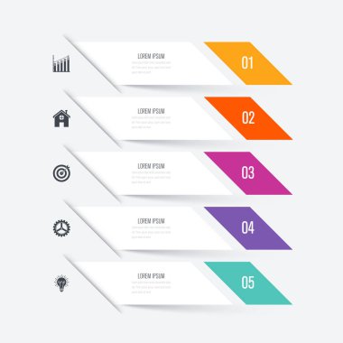 Vektör çizim Infographic beş seçenekleri