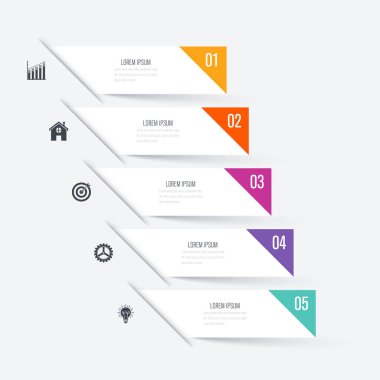 Vektör çizim Infographic beş seçenekleri