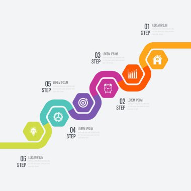 Vektör çizim infographics altı seçenekleri