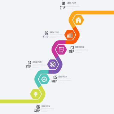 Vektör çizim infographics altı seçenekleri