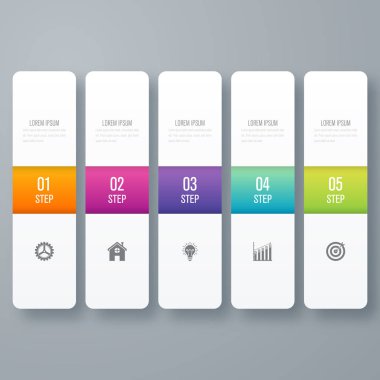 Vektör çizim Infographic beş seçenekleri