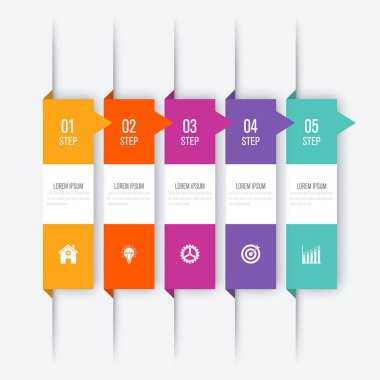 Vektör çizim Infographic beş seçenekleri