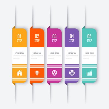 Vektör çizim Infographic beş seçenekleri
