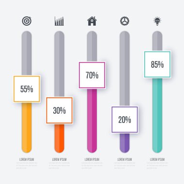 Vektör çizim Infographic beş seçenekleri