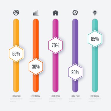 Vektör çizim Infographic beş seçenekleri
